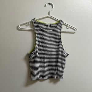 American Eagle Striped Ribbed Crop Tank Top S